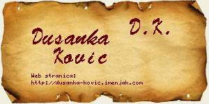 Dušanka Ković vizit kartica